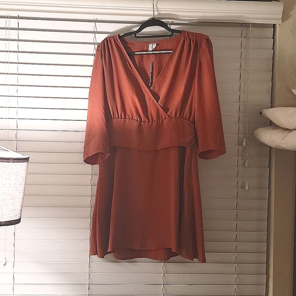 Mauve faux wrap mini